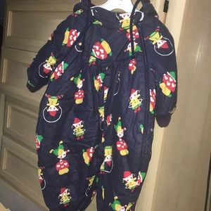 Winter Clown Baby Footie Onesie